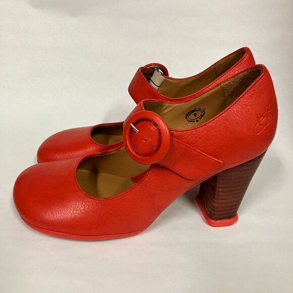 *BRAND NEW* Fluevog S/S 2014 Sopranos CAREY Mary Janes, Tomato Red, Size 9! HAWT - Picture 3 of 15